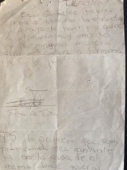 La carta que Eiza escribió a la edad de 10 años donde da pistas de su futuro (Foto: Eiza González)
